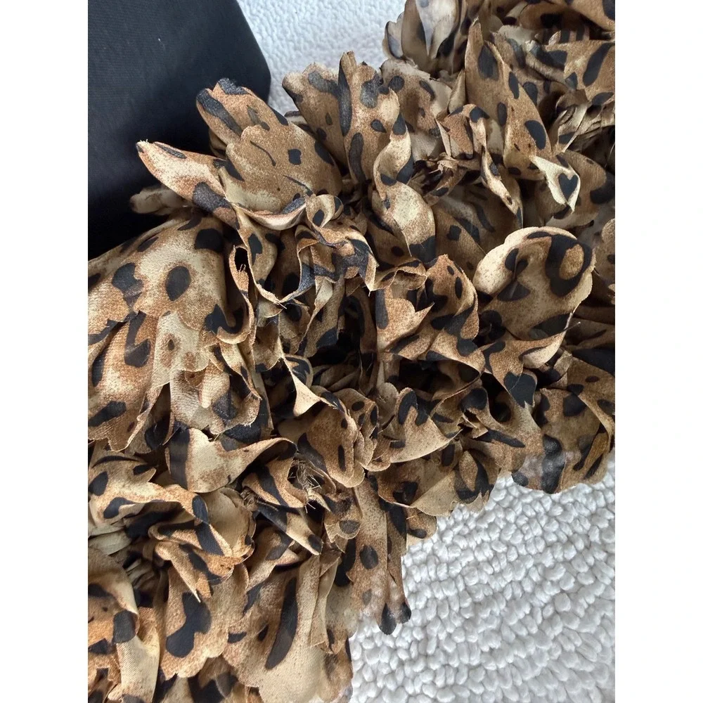 Chic‎ Ruffle Leopard Print Scarf Shawl Wrap